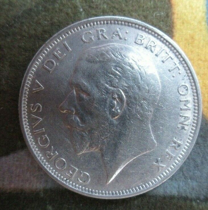 1927 GEORGE V BARE HEAD COINAGE HALF 1/2 CROWN SPINK 4032 CROWNED SHIELD CC2