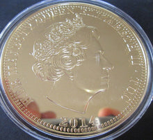 Load image into Gallery viewer, 2014 £5 SILVER PROOF 5 oz COIN ANNIVERSARY of WWI 1914 - 1918 24ct gold plated
