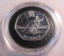 Load image into Gallery viewer, 2011 OLYMPIC WRESTLING QUEEN ELIZABETH II UK SILVER BU 50p FIFTY PENCE BOX &amp; COA
