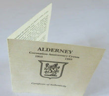 Load image into Gallery viewer, 1993 ALDERNEY £2 CORONATION COACH TWO POUNDS SILVER PROOF CROWN COIN BOX/COA
