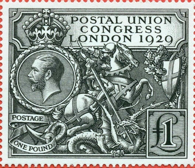 1929 £1 PUC. SG.438. A super unmounted mint Royal Mail official reproduction.