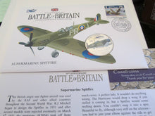 Load image into Gallery viewer, £5 Proof Coin First Day Covers Colourised Rare Unusual Battle of Britain WWII BU
