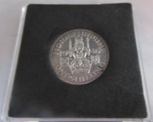 Load image into Gallery viewer, 1946 KING GEORGE VI  .500 SILVER SCOTTISH ONE SHILLING COIN IN QUAD CAPSULE
