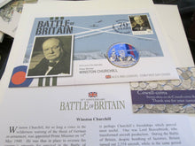 Load image into Gallery viewer, £5 Proof Coin First Day Covers Colourised Rare Unusual Battle of Britain WWII BU
