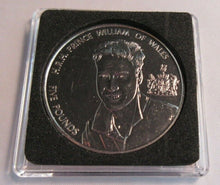 Load image into Gallery viewer, 2003 HRH PRINCE WILLIAM OF WALES BUNC ALDERNEY £5 COIN &amp; CAPSULE
