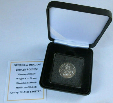 2010 ST GEORGE & THE DRAGON JERSEY 2010 SILVER FROSTED PROOF £5 COIN BOX & COA