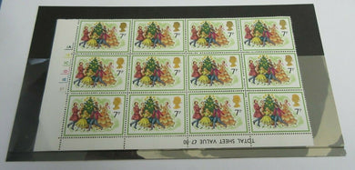 1978 CHRISTMAS SINGING CAROLS 7P BLOCK OF 12 STAMPS MNH