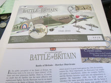 Load image into Gallery viewer, £5 Proof Coin First Day Covers Colourised Rare Unusual Battle of Britain WWII BU
