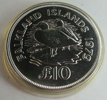 Load image into Gallery viewer, FALKLAND ISLANDS CONSERVATION 1979 ROYAL MINT SILVER PROOF £10 &amp; £5 POUND BOXED

