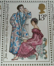 Load image into Gallery viewer, 1975 JANE AUSTEN MARY &amp; HENRY CRAWFORD 13P BLOCK OF SIX STAMPS MNH
