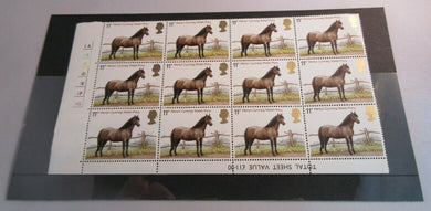 1978 WELSH PONY 11p BLOCK OF 12 STAMPS MNH