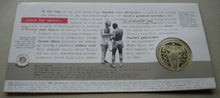 Load image into Gallery viewer, 1966-2006 BOBBY MOORE ENGLAND WORLD CUP HERO MEDAL COVER SIGNED BY NOBBY STILES
