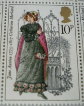 Load image into Gallery viewer, 1975 JANE AUSTEN CATHERINE MORLAND 10P BLOCK OF SIX STAMPS MNH
