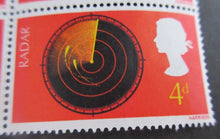 Load image into Gallery viewer, QEII RADAR 4d &amp; 1- TELECOMMUNICATIONS PRE DECIMAL STAMPS MNH IN STAMP HOLDER
