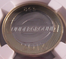 Load image into Gallery viewer, 2013 UK LONDON UNDERGROUND PF70 ULTRA CAMEO NGC SLABBED COIN
