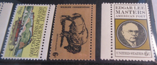 Load image into Gallery viewer, CIRCA 1960&#39;S USA 9 X STAMPS MNH IN A CLEAR FRONTED STAMP HOLDER
