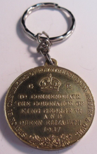 Load image into Gallery viewer, 1937 UK CORONATION GOLD PLATED MEDAL KEY-RING  IN POUCH
