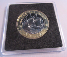 Load image into Gallery viewer, 2020 MAYFLOWER QEII BUNC £2 TWO POUND COIN WITH QUAD CAPSULE &amp; COA
