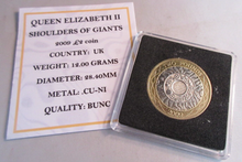 Load image into Gallery viewer, 2009 SHOULDERS OF GIANTS QEII BUNC £2 TWO POUND COIN WITH QUAD CAPSULE &amp; COA
