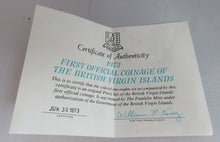 Load image into Gallery viewer, 1973 FIRST OFFICIAL COINAGE OF THE BRITISH VIRGIN ISLANDS WITH POUCH AND COA
