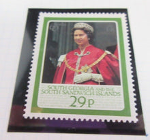 Load image into Gallery viewer, 1986 QUEEN ELIZABETH II 60TH BIRTHDAY SOUTH GEORGIA STAMPS &amp; ALBUM SHEET
