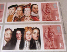 Load image into Gallery viewer, 2008 HISTORY OF THE MONARCHY THE KINGS &amp; QUEENS OF ENGLAND 10X 1ST CLASS STAMPS
