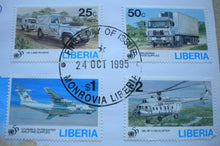 Load image into Gallery viewer, 1945-1995 NATIONS UNITED FOR PEACE LIBERIA 1 DOLLAR COMMEMORATIVE COIN COVER PNC
