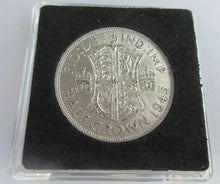 Load image into Gallery viewer, 1945 GEORGE VI BARE HEAD COINAGE HALF 1/2 CROWN EF+ IN QUADRANT CAPSULE
