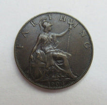 Load image into Gallery viewer, 1904 EDWARD VII DARKENED BRONZE FARTHING UNC SPINK REF 3992 CC1
