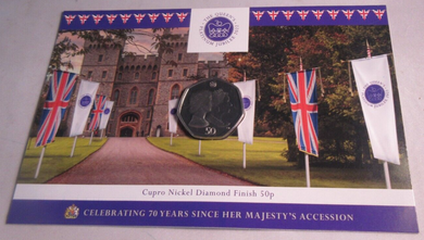 2022 70 YEARS SINCE HM ACCESSION FALKLAND ISLANDS FIFTY PENCE 50P COIN PACK