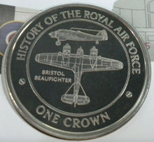 Load image into Gallery viewer, 2008 BRISTOL BEAUFIGHTER HISTORY OF THE RAF PROOF 1 CROWN  COIN COVER PNC
