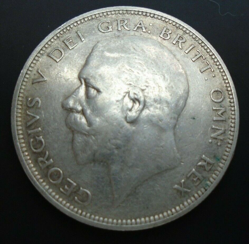 1932 GEORGE V BARE HEAD COINAGE HALF 1/2 CROWN SPINK 4037 CROWNED SHIELD 3