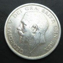 Load image into Gallery viewer, 1918 GEORGE V BARE HEAD FIRST COIN HALF 1/2 CROWN SPINK 4011 CROWNED SHIELD Cc6
