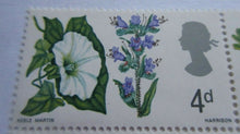 Load image into Gallery viewer, 1966 FLOWERS 4d BLOCK OF 4 STAMPS MNH WITH CLEAR FRONTED STAMP HOLDER
