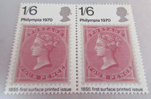 Load image into Gallery viewer, PHILYMPIA 1970 1/6 9d &amp; 5d 10 STAMPS MNH WITH CLEAR FRONTED STAMP HOLDER
