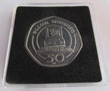 Load image into Gallery viewer, 1989 QEII ELLAN VANNIN COMPUTER MINT MARK AA FIFTY PENCE 50P COIN BOX &amp; COA
