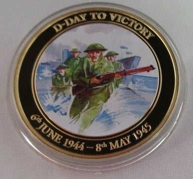 D-DAY TO VICTORY 6th JUNE 1944 - 8th MAY 2014 GOLD PLATED COOK ISLANDS  $1 COIN