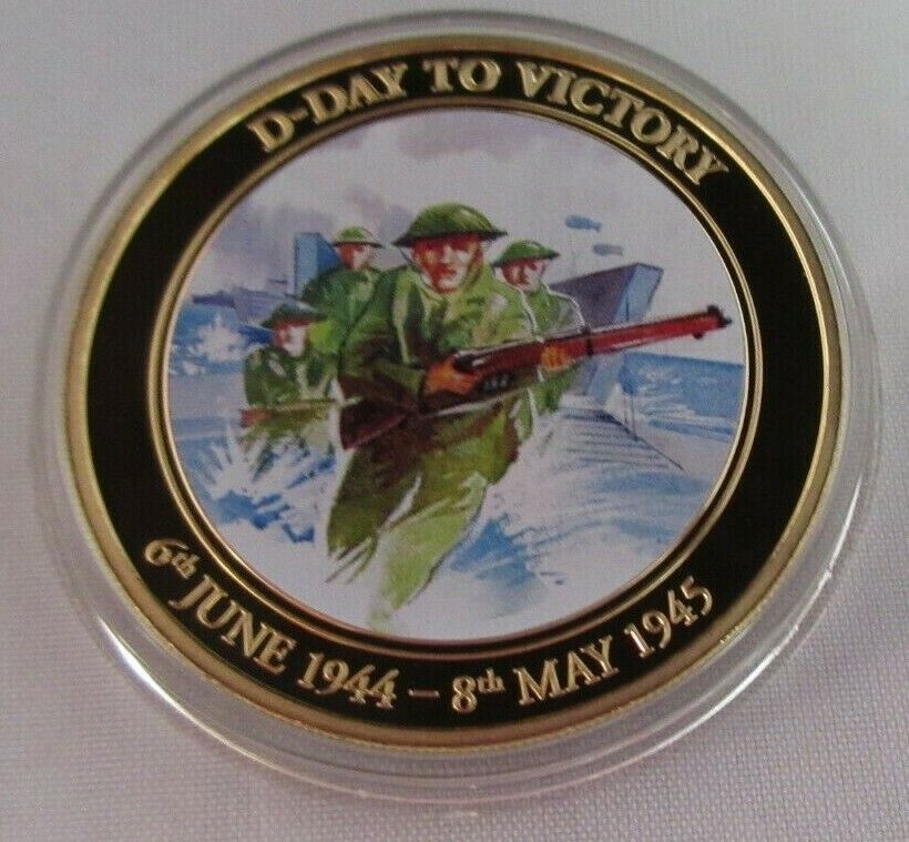 D-DAY TO VICTORY 6th JUNE 1944 - 8th MAY 2014 GOLD PLATED COOK ISLANDS  $1 COIN