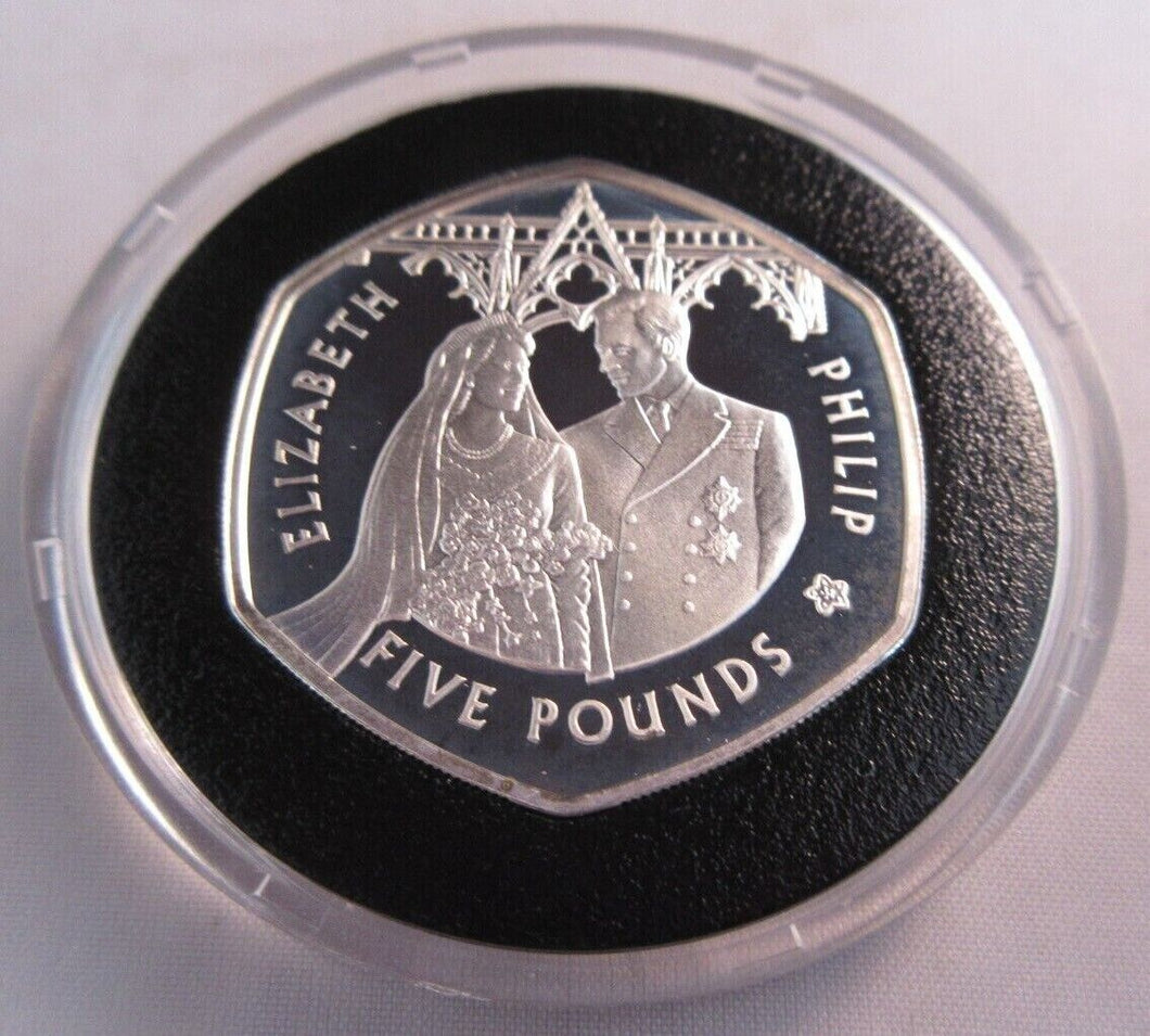 2007 DIAMOND WEDDING ANNIVERSARY SILVER PROOF ALDERNEY £5 FIVE POUND CROWN