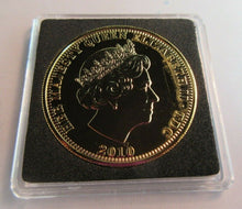 Load image into Gallery viewer, 2010 QUEEN ELIZABETH II A YEAR OF THREE KINGS GOLD PLATED CROWN COIN BOX &amp; COA
