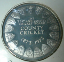 Load image into Gallery viewer, 1873-1973 THE COUNTY CRICKET SILVER MEDALLIC FIRST DAY COVER/PNC COA PADDED CASE
