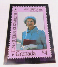 Load image into Gallery viewer, 1986 QUEEN ELIZABETH II 60TH BIRTHDAY GRENADA STAMPS &amp; ALBUM SHEET
