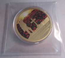 Load image into Gallery viewer, 1914-1918 FIRST WORLD WAR CENTENARY 70MM MEDALLION GOLD PLATED PROOF &amp; CAPSULE
