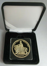 Load image into Gallery viewer, 2001 UNA &amp; THE LION HALLMARKED GOLD PLATED SILVER PROOF RESTRIKE IN QUAD CAPSULE
