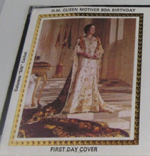 Load image into Gallery viewer, 1980 HM QUEEN MOTHER 80TH BIRTHDAY CROWN COIN FIRST DAY COVER PNC colorano silk
