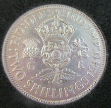 Load image into Gallery viewer, 1940 KING GEORGE VI BARE HEAD .500 SILVER FLORIN TWO SHILLING COIN WITH CAPSULE
