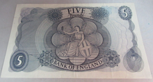 Load image into Gallery viewer, 1967 FFORDE FIVE POUND £5 NOTE JAN 1967 UNC 15D 733176
