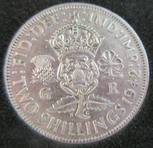 Load image into Gallery viewer, 1942 KING GEORGE VI  .500 SILVER FLORIN TWO SHILLINGS COIN WITH QUADRANT CAPSULE
