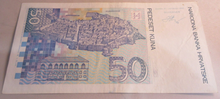Load image into Gallery viewer, CROATIA 50 PEDESET KUNA A5356446E BANKNOTE - PLEASE SEE PHOTOS
