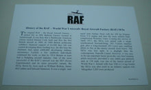 Load image into Gallery viewer, 2008 WORLD WAR 1 AIRCRAFT - HISTORY OF THE RAF - PROOF 1 CROWN  COIN COVER PNC
